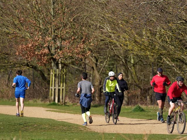 Many cyclists and runners are still venturing out - despite public health concerns over coronavirus.