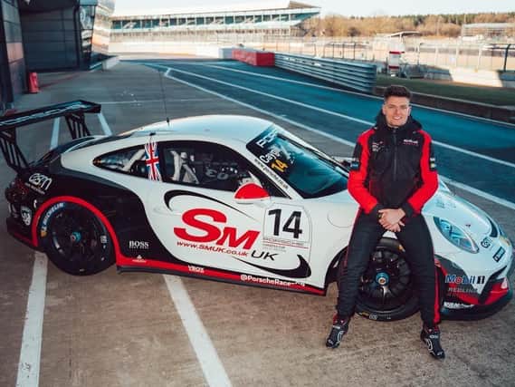 Josh Caygill with his SM UK-sponsored Porsche