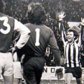 Sheffield Wednesday's Jeff Johnson scores against Arsenal in the FA Cup at Hillsborough in 1979. Picture: Steve Ellis