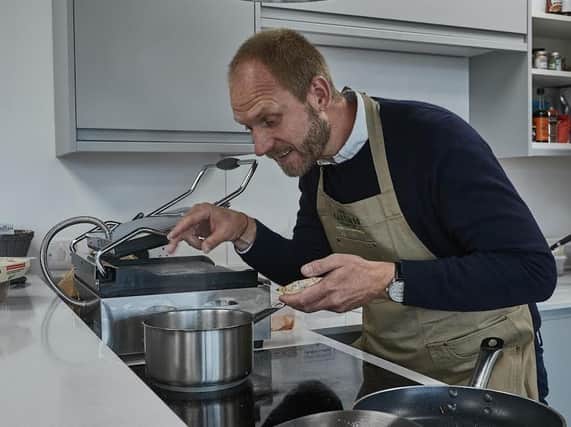 Morten Toft Bech, founder of Meatless Farm, gets busy in the kitchen