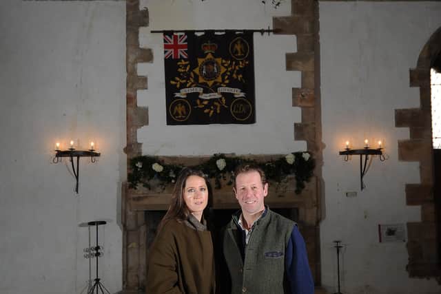 Tom Orde-Powlett pictured with his wife Katie at Castle Bolton, near Leyburn...Picture by Simon Hulme
