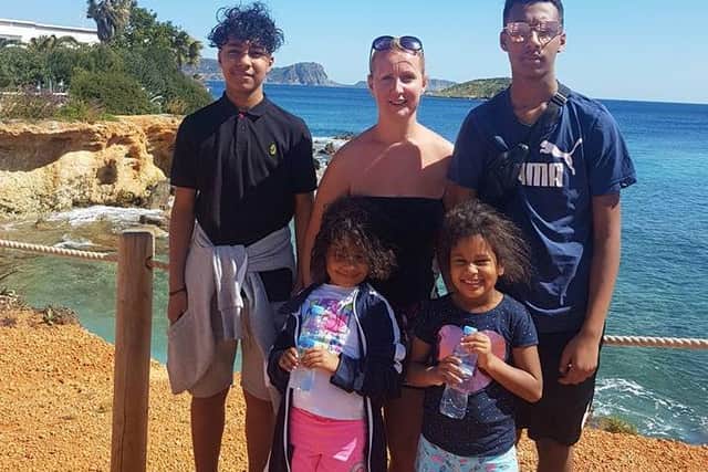 Chantal Nogbou with children twins Neveah and Isla, and sons Kenzo and Noah. Picture: Chantal Nogbou