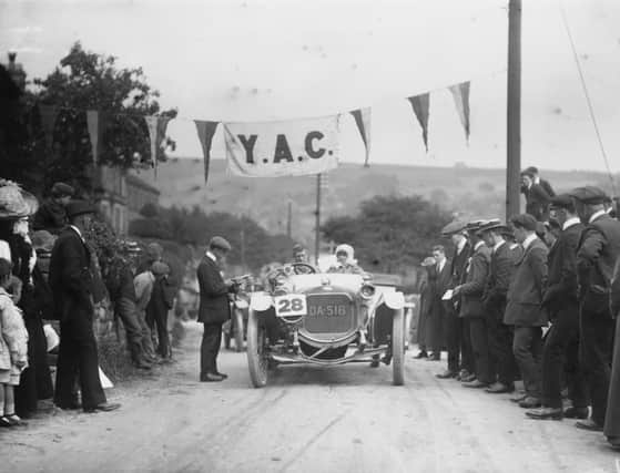 Hill racing in 1912, with the Yorkshire Automobile Club at Greenhow Hill, Pateley Bridge. (Getty Images)