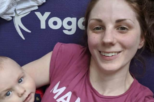 Abi Hughes, from Leeds, normally trains at MummyFit classes in the gym, but has now joined the Live classes.