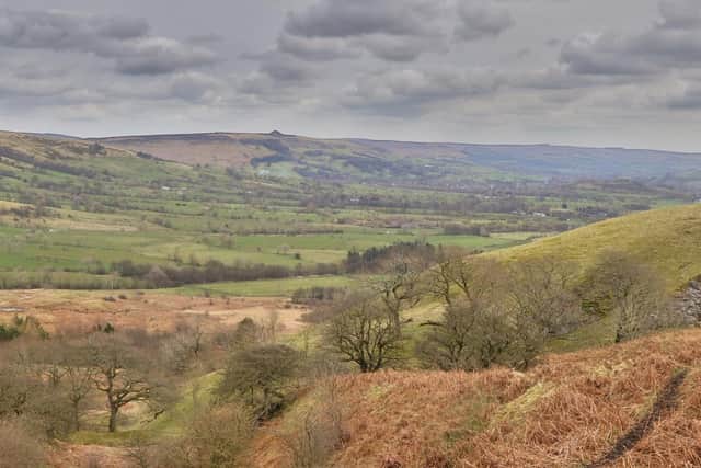 A farmer in the Peak District was allegedly punched and kicked after telling a walker to go home.