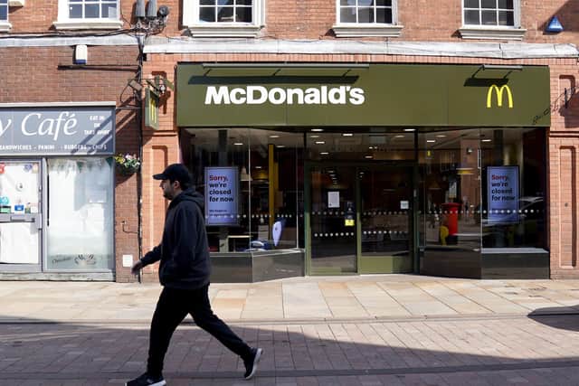 A closed down McDonald's  the day after Prime Minister Boris Johnson called on people to stay at home.
