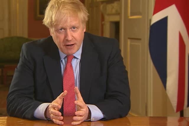 Boris Johnson during Monday night's emergency address to the nation.