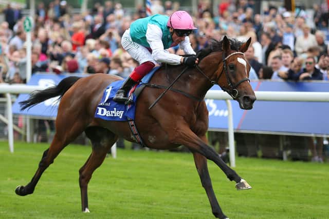 Enable's headline wins include this victory in the 2019 Yorkshire Oaks under Frankie Dettori.