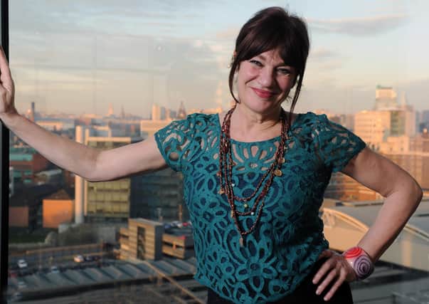 Louise Rennison, the writer of the phenomenally successful teen novel series Angus Thongs, pictured in the Sky Lounge of the Mint Hotel, Leeds.  17 January 2012 she sadly died four years later.  Picture Bruce Rollinson
