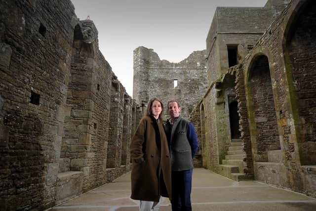 Tom Orde-Powlett pictured with his wife Katie at Castle Bolton, near Leyburn..Picture by Simon Hulme