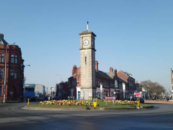 The clock tower roundabout in Goole