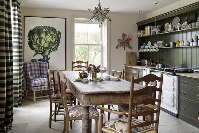 The 19th-century Italian table is from TallBoy Interiors in York and the artichoke lithograph is by Sarah Graham. The walls are in Edward Bulmers Lilac Pink.