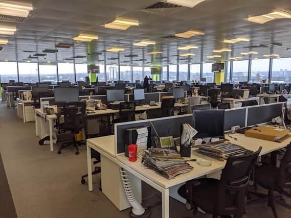 The offices of The Yorkshire Post - usually a hive of activity - have been left empty during the coronavirus lockdown.