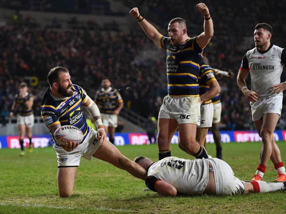 Adam Cuthbertson scored against Toronto in Rhinos' final game before the shutdown. Picture by Jonathan Gawthorpe.