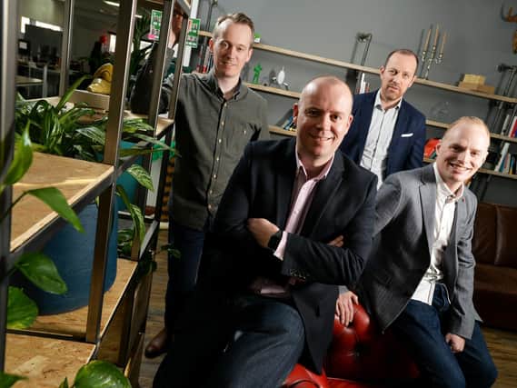 (left to right) Infinity Works' founders Dan Rathbone, Paul Henshaw, Matt Gaffney and Tom Walton.