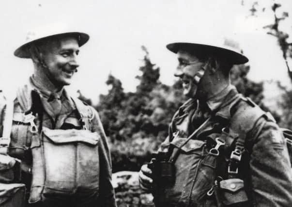 Two sporting heroes of the Green Howards: Hedley Verity, left, with Norman Yardley.