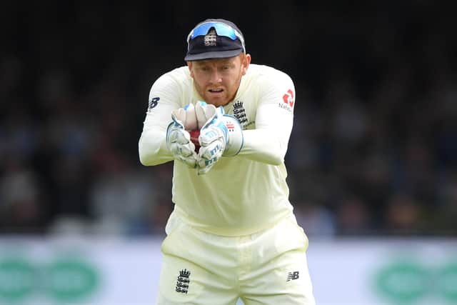 England wicketkeeper Jonny Bairstow in action during the third day of the 2nd Test Match between England and Australia at Lord's Cricket Ground on August 16, 2019 in London, England. (Picture: Stu Forster/Getty Images)