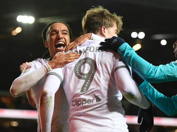 Helder Costa and Patrick Bamford celebrate a Leeds United goal. PIC: George Wood/Getty Images.