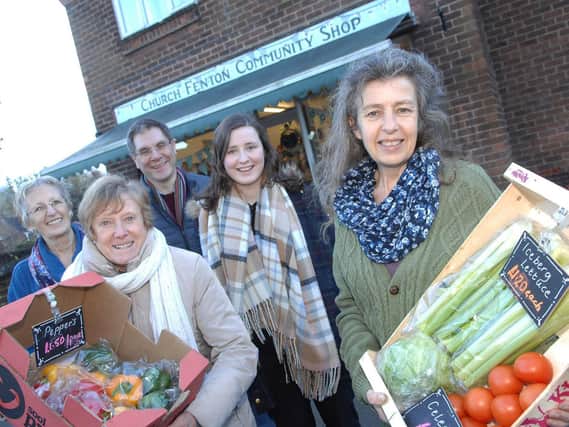 Volunteers pictured outside Church Fenton Community Shop
