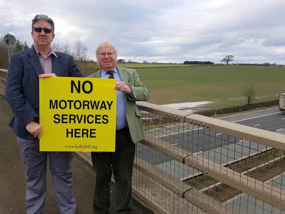 Gareth Owens and Councillor Nick Brown at Applegreens proposed site. Picture: Kirby Hill RAMS