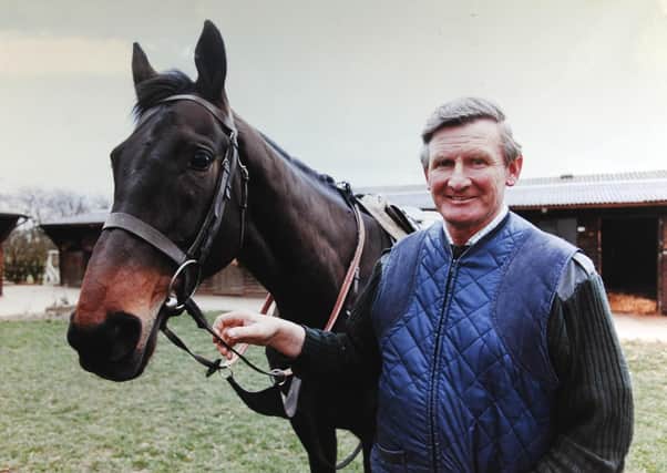 Winning partnership: Yorkshire trainer Peter Beaumont with Gold Cup winner Jodami. Picture: Johnston Press.