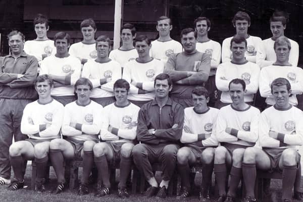 HOMETOWN HERO: John Haselden, front row, extreme right, was part of the Doncaster Rovers team under Lawrie McMenemy in 1969-70