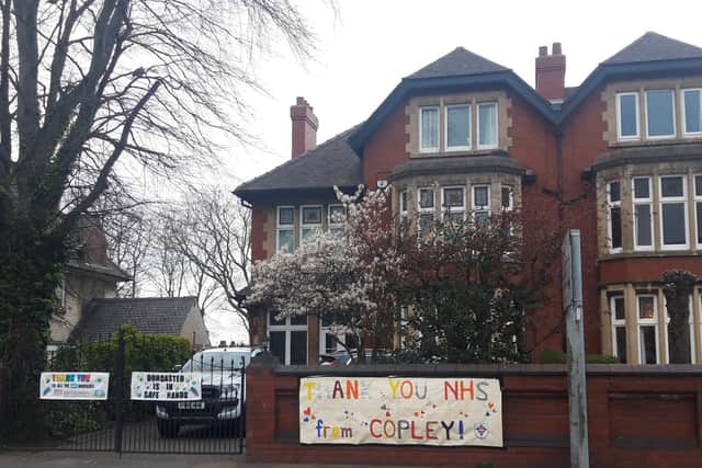 The banners were designed by the 14 children of parentsclassed as key workers during the coronavirus outbreak, attending Kingfisher Primaryas a show of gratitude for NHS workers amid the crisis.Photo credit: other