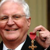 Joe Ashton, after collecting an OBE for public service at Buckingham Palace