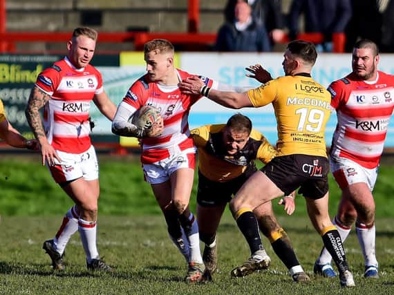 ACTION: Batley Bulldogs v Sheffield Eagles. Picture: Paul Butterfield.
