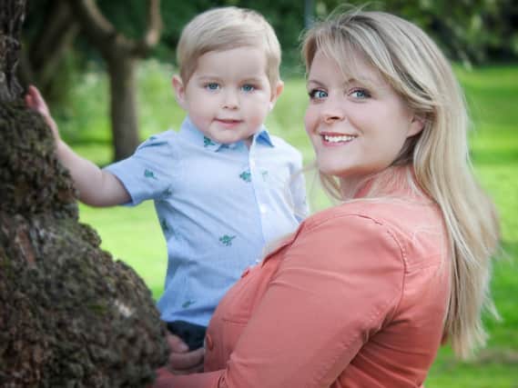 Rebecca Fewtrell, the founder of Yorks Virtual High Street, with her son Logan.
