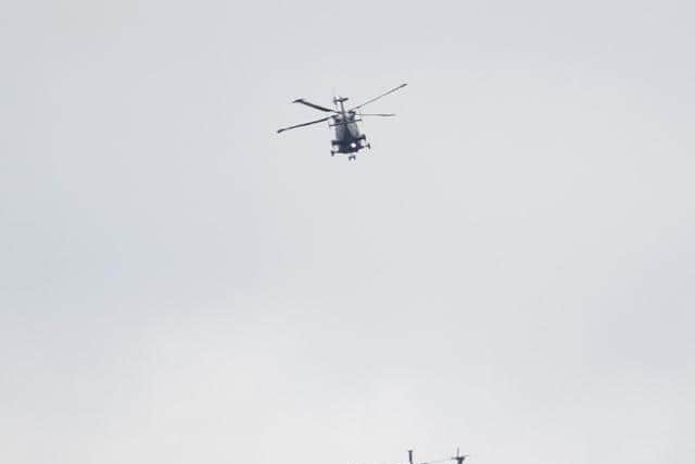 Two army helicopters were captured in the skies over Leeds (photo: Bob Peters).