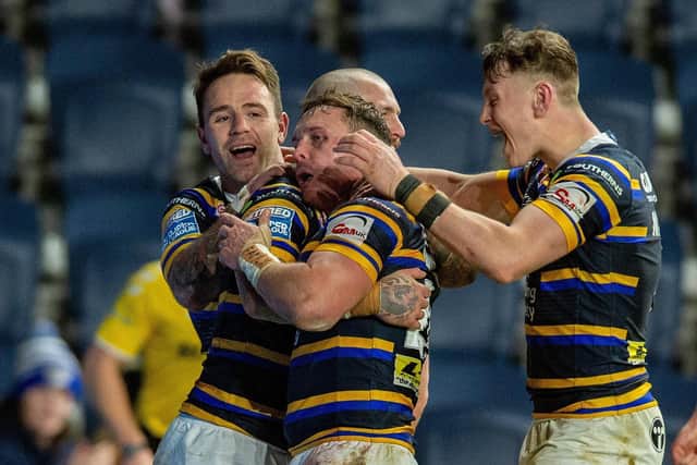 TOUGH ASK: Leeds Rhinos' players could be playing three times a week when the Super League season eventually resumes.
 Picture: Bruce Rollinson