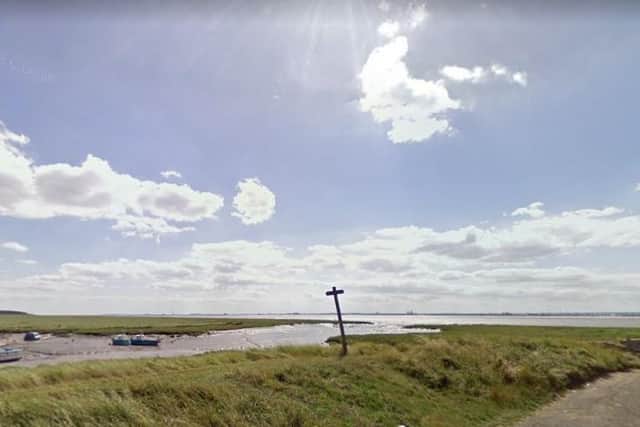 Cherry Cobb Sands Road in East Yorkshire, where a woman's body was found at the waters' edge on Wednesday. Picture: Google