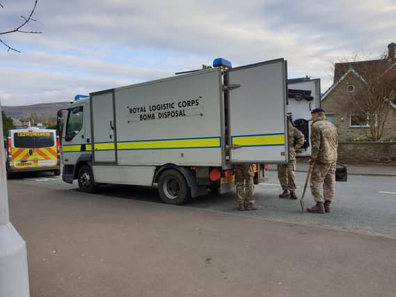 Army bomb disposal experts in Addingham
