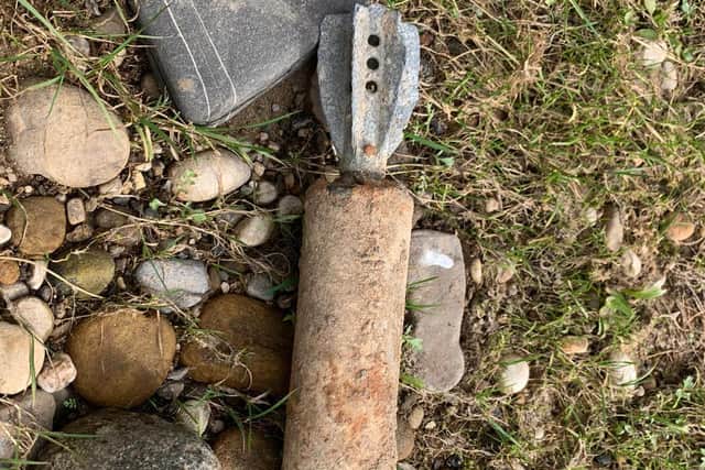 The suspected WW2 mortar shell
