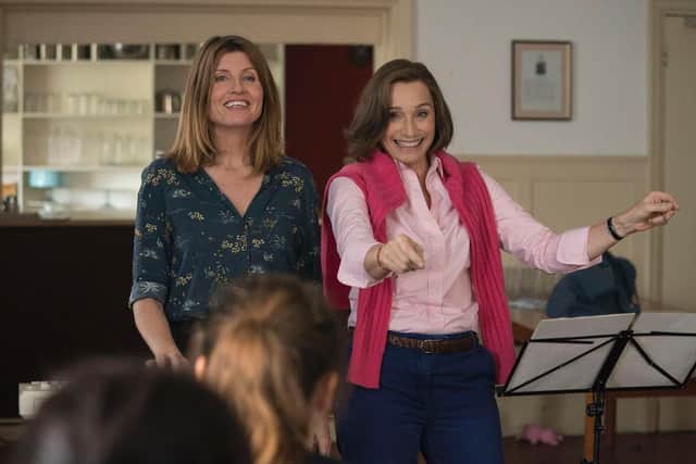 Sharon Horgan and Kristen Scott Thomas in a scene from Military Wives. Picture: Screen Yorkshire.