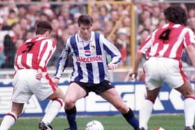 Chris Waddle in action for Sheffield Wednesday against Sheffield United in the 1991 FA Cup semi-final at Wembley