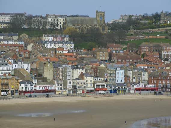 Empty streets and beaches in the normally-bustling tourist resort of Scarborough. Picture: Tony Johnson.