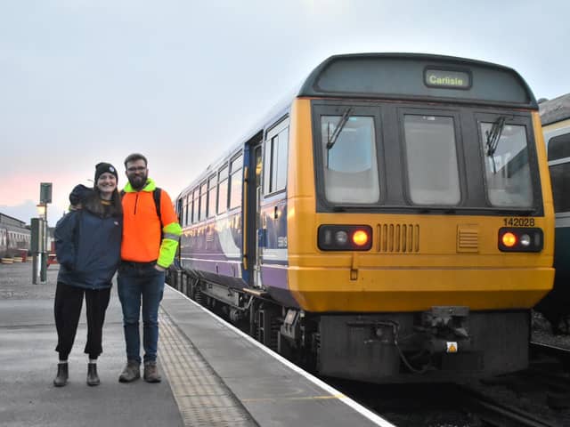 Sam and Mim Slatcher with one of their new Pacers at the Wensleydale Railway (pic: George Stephens)