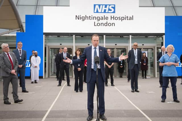 Health Secretary Matt Hancock at the opening of the new Nightingale Hospital in London.