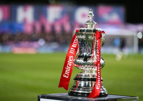 A view of the FA Cup trophy.