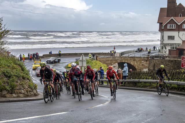 ASDA Womens Tour de Yorkshire Stage 2: Bridlington to Scarborough.
The peloton climbs out of Sandsend.
Picture Bruce Rollinson