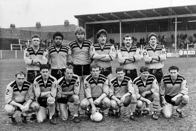 The Castleford team pictured in March 1985. 
Back row (from left) Ronnie Sigsworth, David Plange, Nigel wilson, Kevin Ward, Gary Connell, Barry Johnson.
 Front row (from left) John Kear, David Rookley, Tony Marchant, John Joyner, Robert Beardmore, Kevin Beardmore and Chris Chapman.