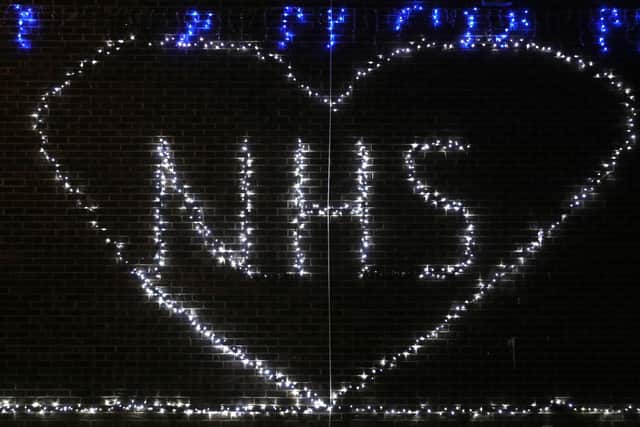 These lights show one household's appreciation for the NHS.