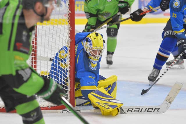 DON'T STOP ME NOW: Sam Gospel, in action for Leeds Chiefs against Hull Pirates in their NIHL National clash last season. Picture: Dean Woolley.