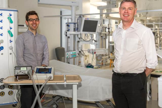 Dr Pete Culmer (left), Associate Professor in the School of Mechanical Engineering at the University of Leeds and Dr David Brettle (right), Head of the Medical Physics team at Leeds Teaching Hospitals Trust