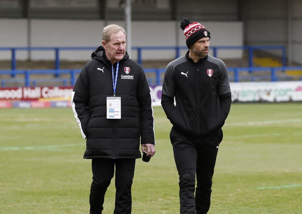 STILL IN THE GAME: John Breckin, left, was brought back into the fold at Rotherham United as a club consultant by current coach Paul Warne, right. Picture courtesy of Rotherham United.