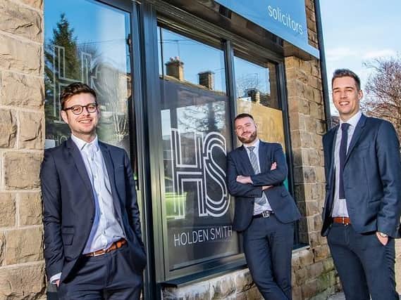 L-R James Smith, Dave Bancroft and Jamie Megson, founders of Holden Smith Law