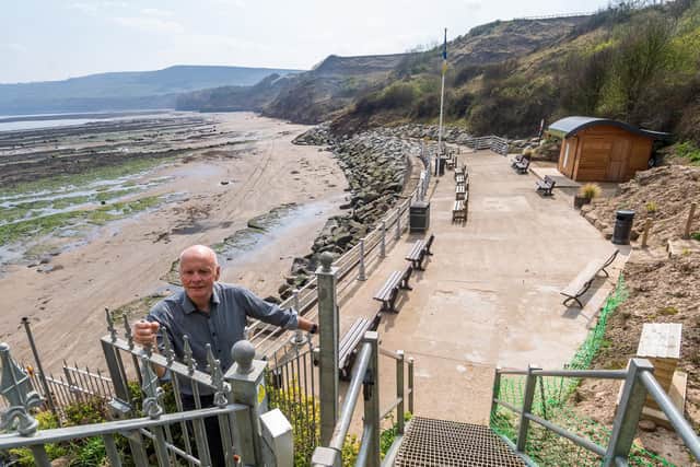 Robin Hood's Bay resident Graham Kemp has never seen the beach on a bank holiday empty as it is this Easter Saturday, as the UK continues in lockdown to help curb the spread of the coronavirus.