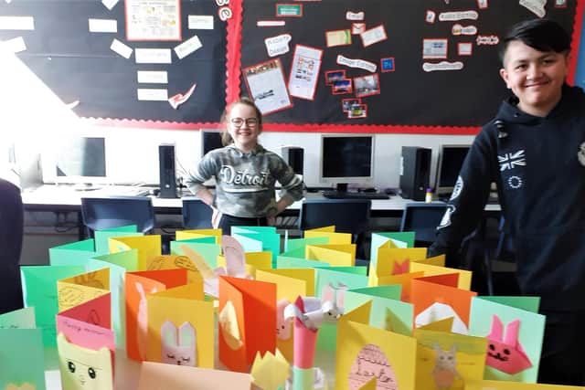 Pupils from Richmond School and Sixth Form College have pooled their creative talents to craft Easter cards for local care home residents. Photo credit: other